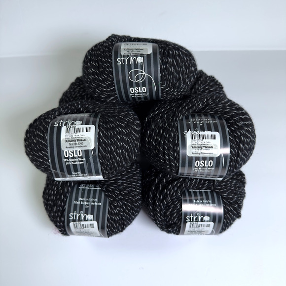 String NYC Yarn OSLO Merino Wool Cashmere Worsted Black 350g 1085y - Picture 1 of 8